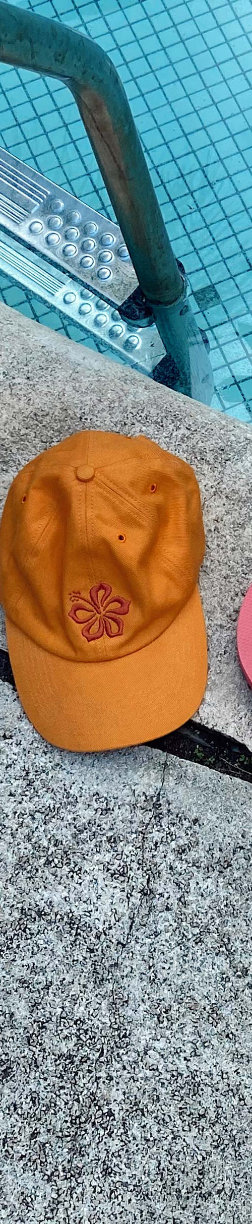 image of MOTEL X BARBARA Five Panel Hat in Apricot Hibiscus