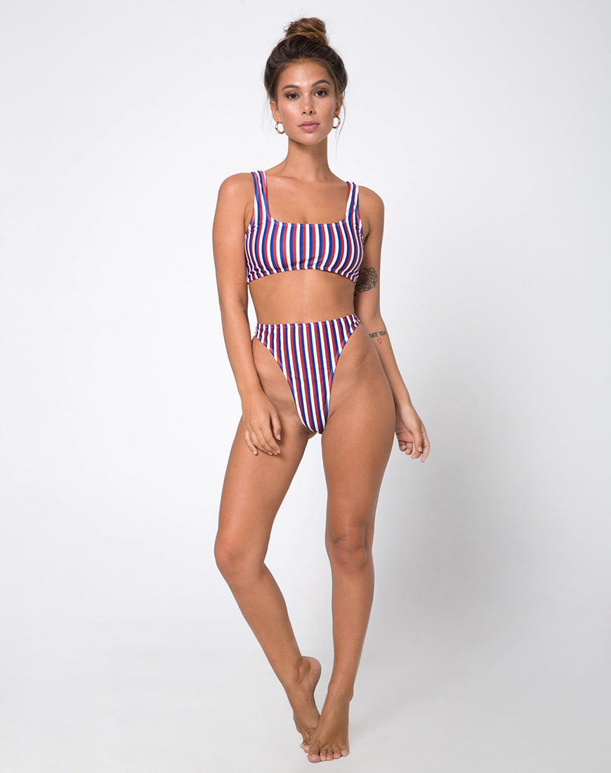 Image of Abadie Bottom Bikini in Triple Stripe