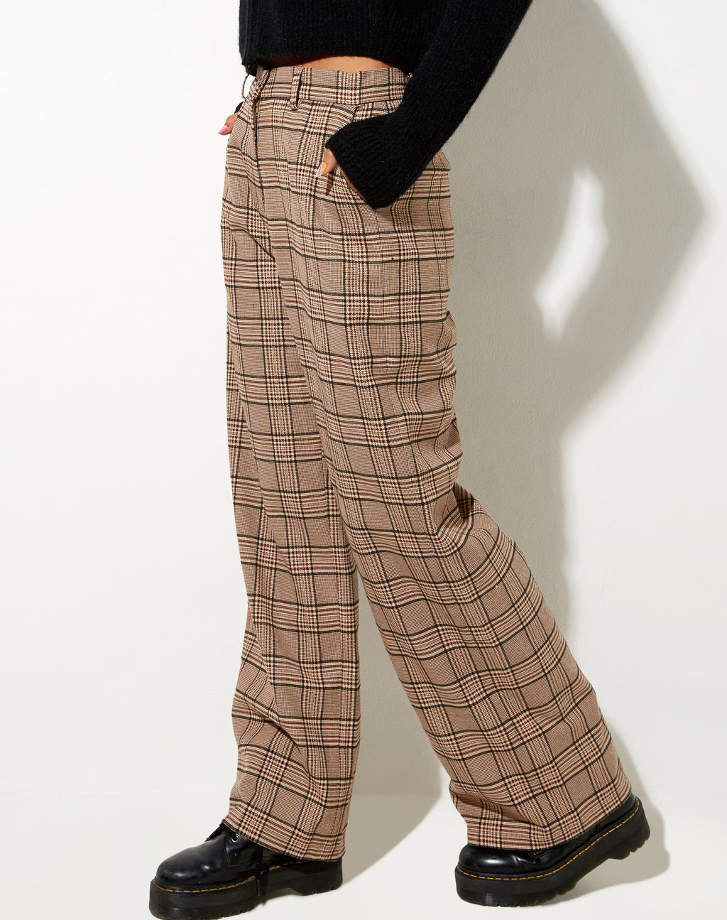 Abba Trouser in Check Brown