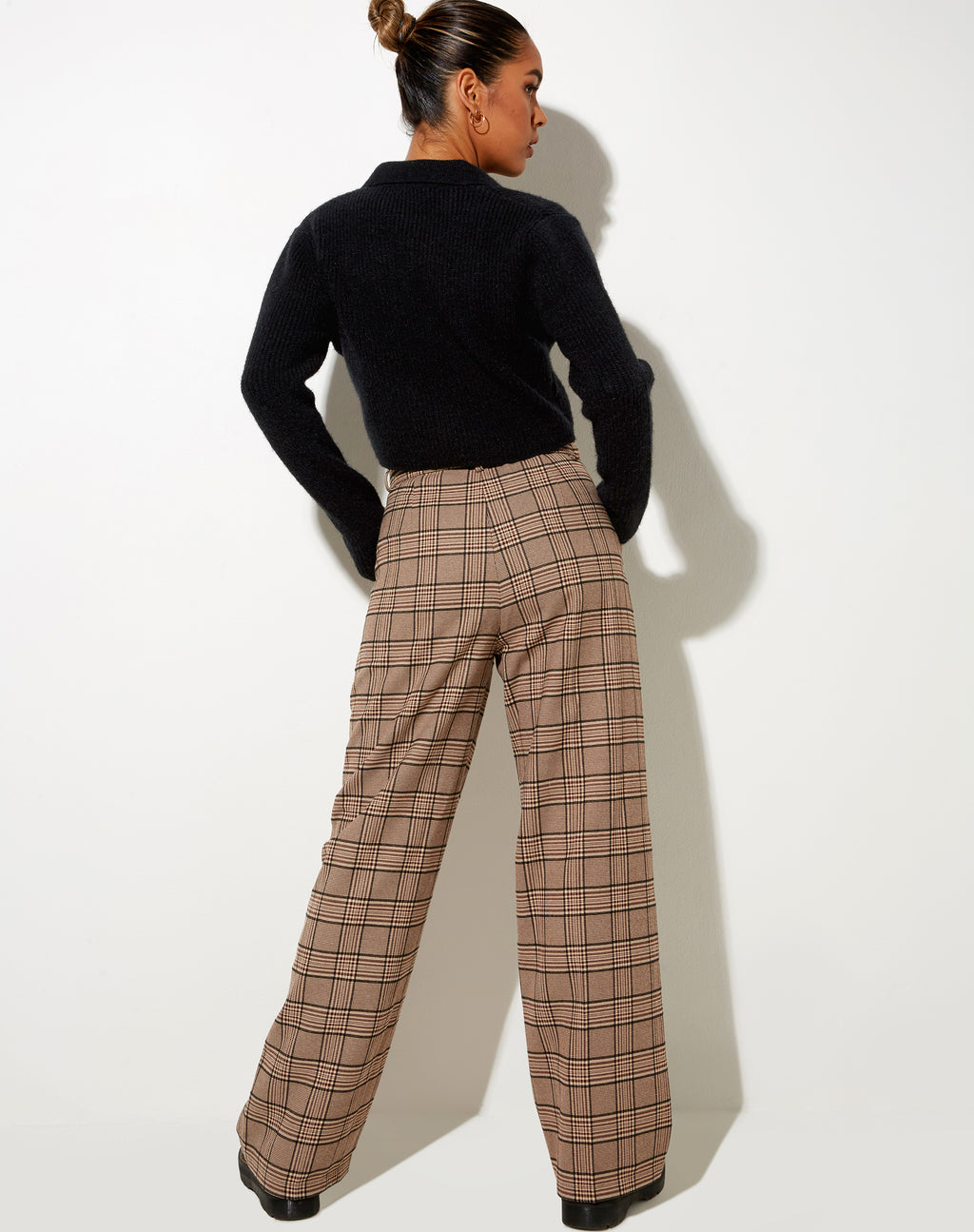 Abba Trouser in Check Brown
