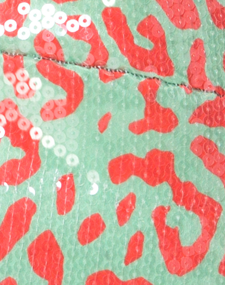 Image of Acro Unitard in Fluro Leopard Clear Sequin