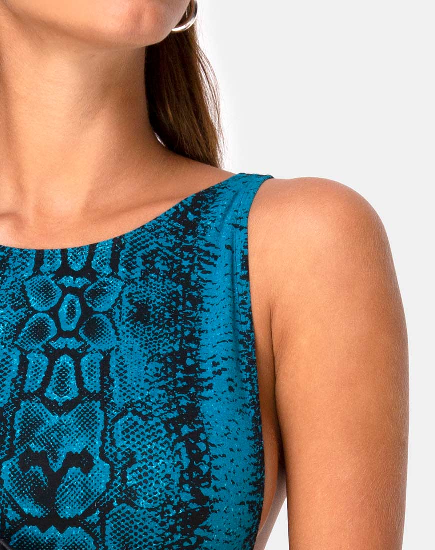 Image of Acro Unitard in Snake Blue