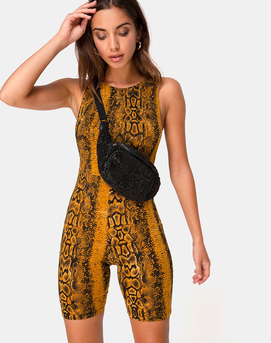 Image of Acro Unitard in Snake Mustard