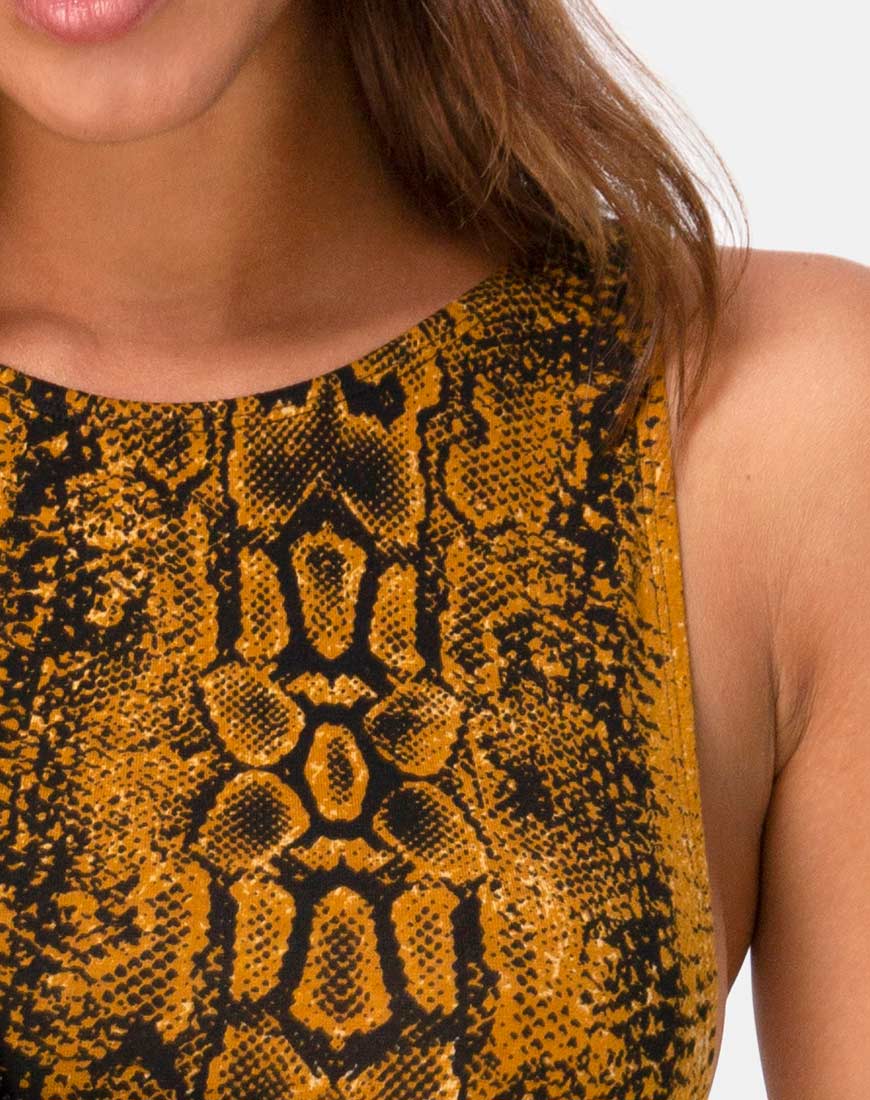 Image of Acro Unitard in Snake Mustard