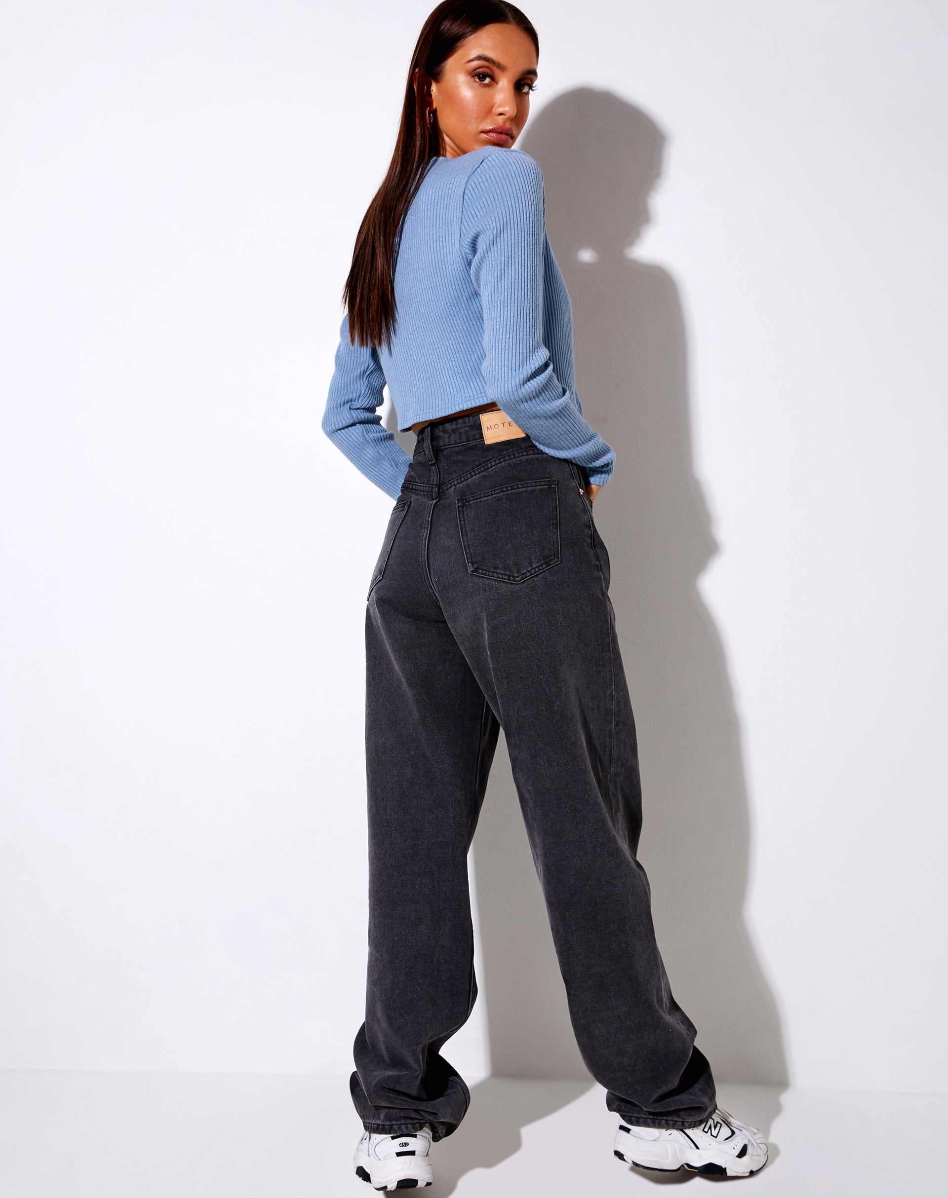 Image of Viney Cardigan in Rib Ashy Blue