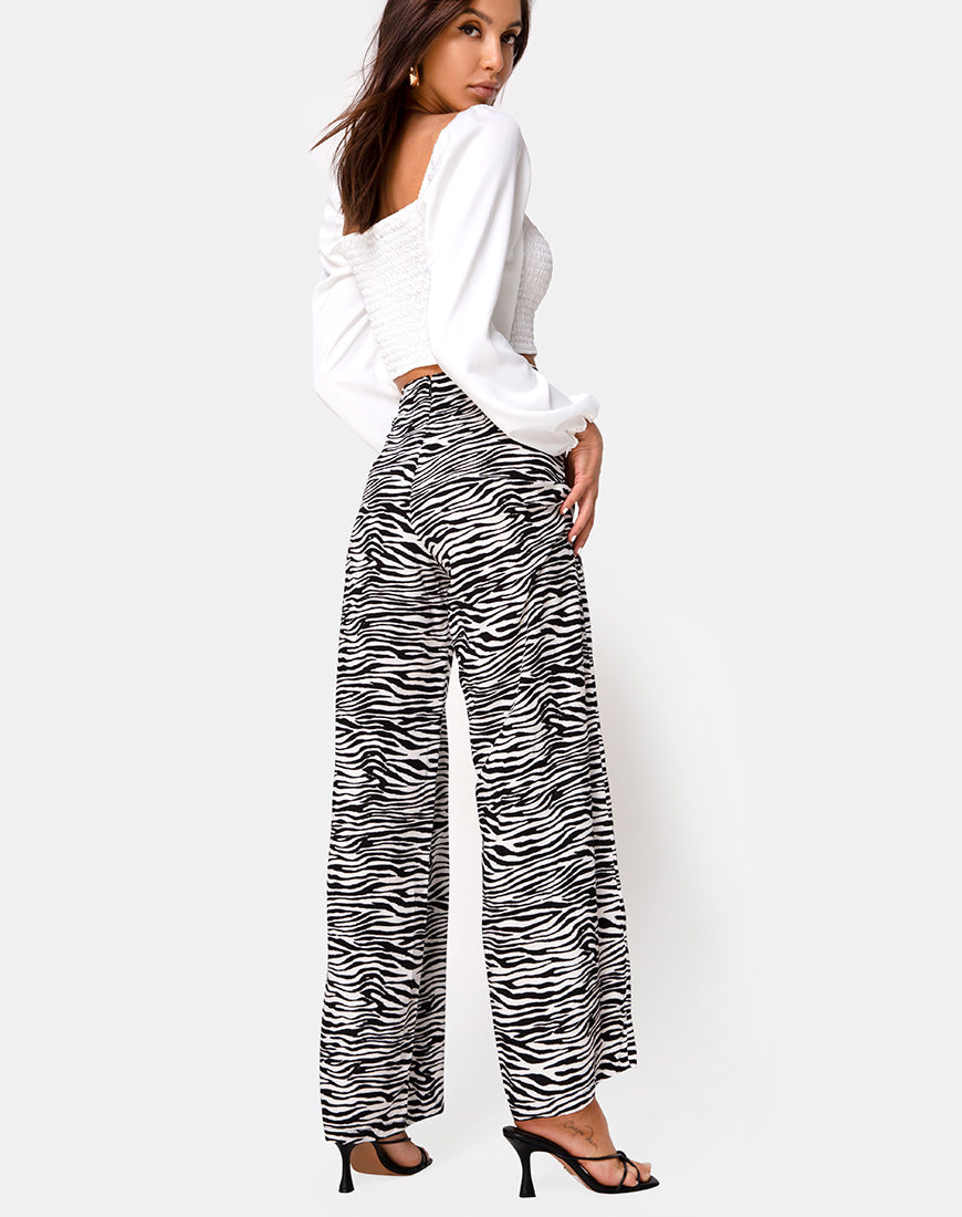 High-Waisted Zebra Print Trousers | Aely Palazo – motelrocks.com