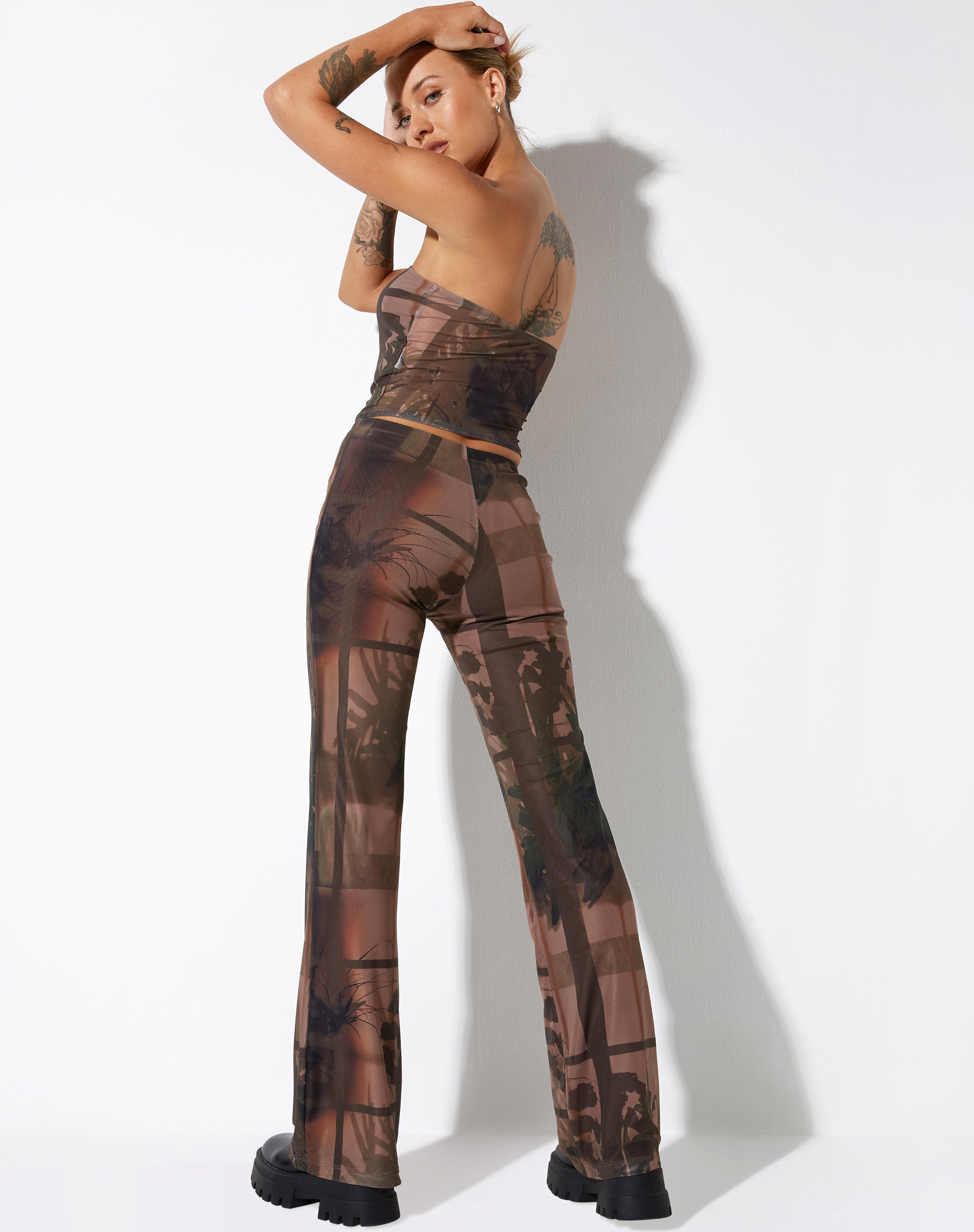 image of Agosta Flare Trouser in Photo Brown