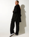 image of Albus Trouser in Black with White Stitch