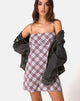 Image of Andin Slip Dress in Grunge Check Purple