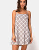 Image of Andin Slip Dress in Grunge Check Taupe