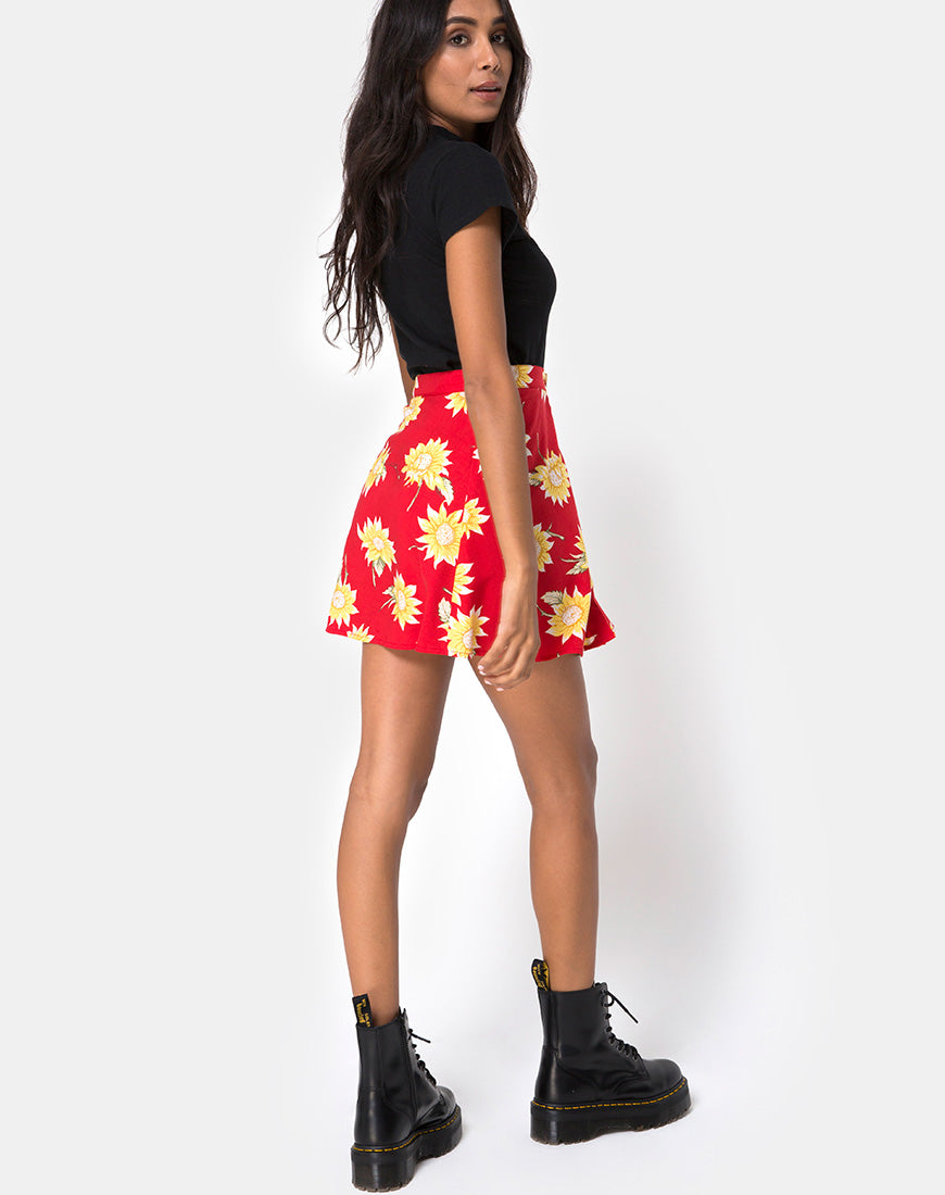 Image of Andrea Skater Skirt in Sunny Days Red