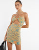 image of MOTEL X JACQUIE Anja Bodycon Dress in Mix Space Dye Multi Colour