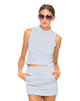 Image of Motel Annie Leigh Check Mini Skirt in Blue and White