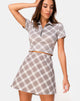 Image of Annie Skirt in Grunge Check Taupe