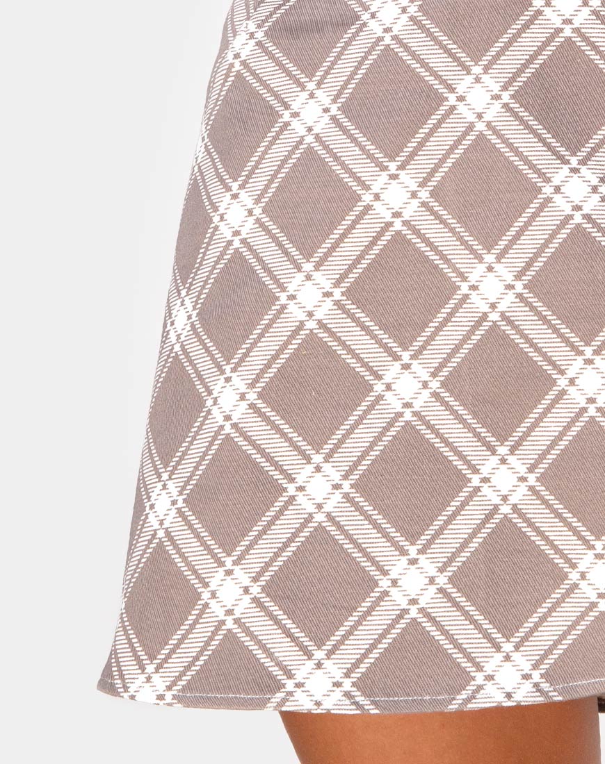 Image of Annie Skirt in Grunge Check Taupe