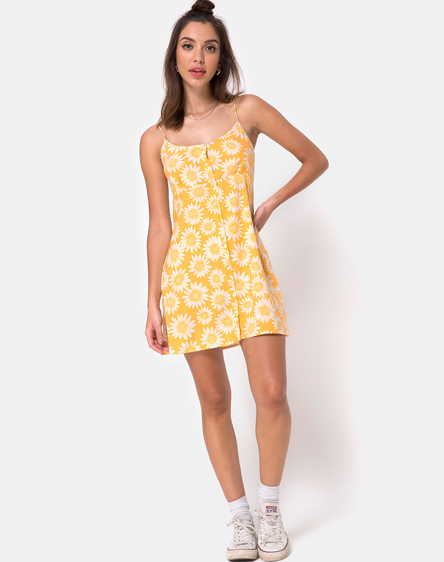 Image of Auvaly Slip Dress in Sunkissed Floral Yellow