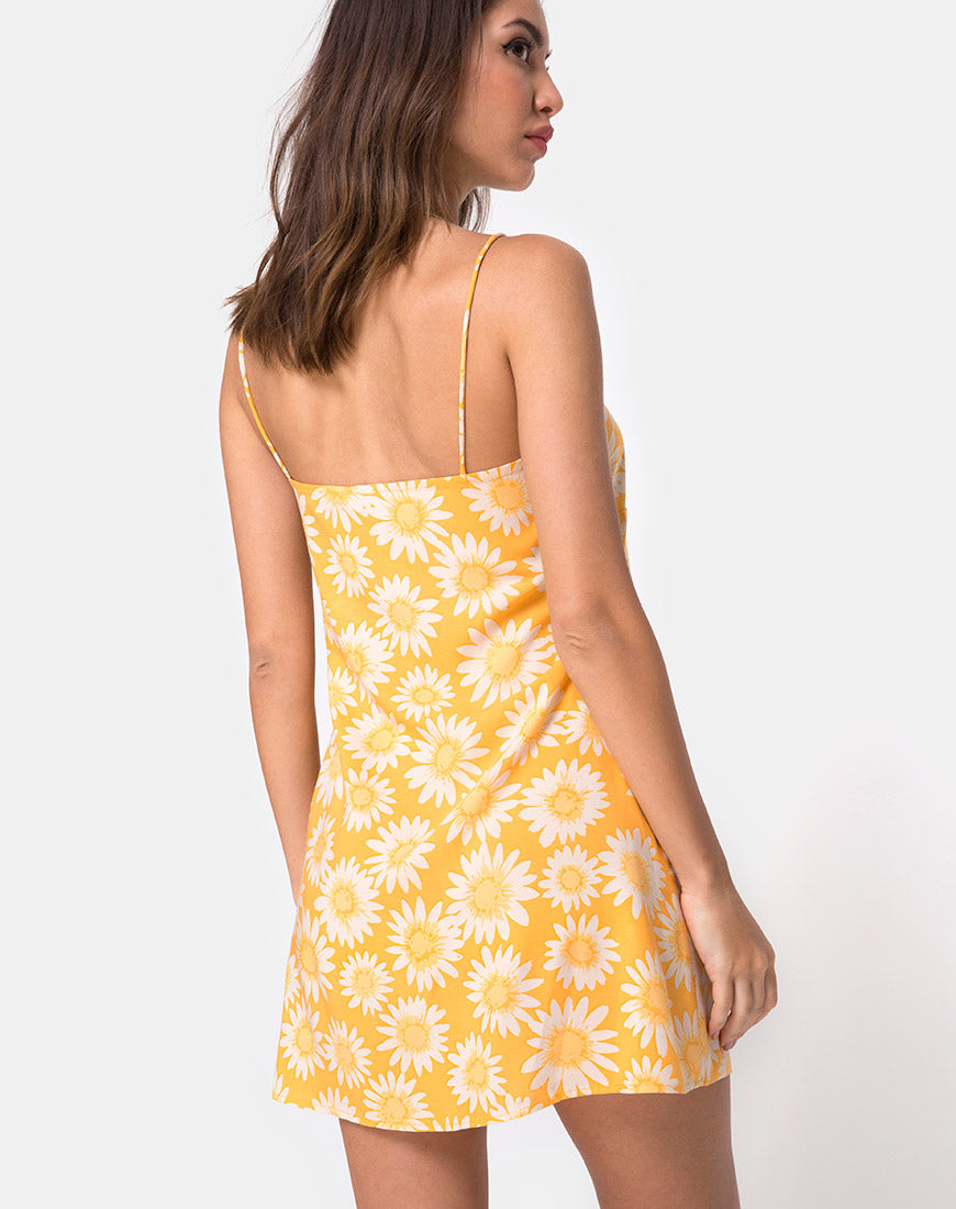 Auvaly Slip Dress in Sunkissed Floral Yellow