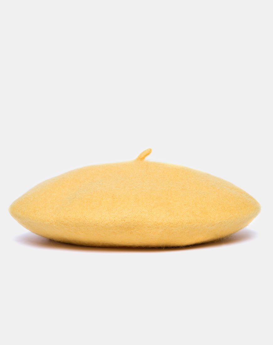 Image of Wool Beret in Mustard