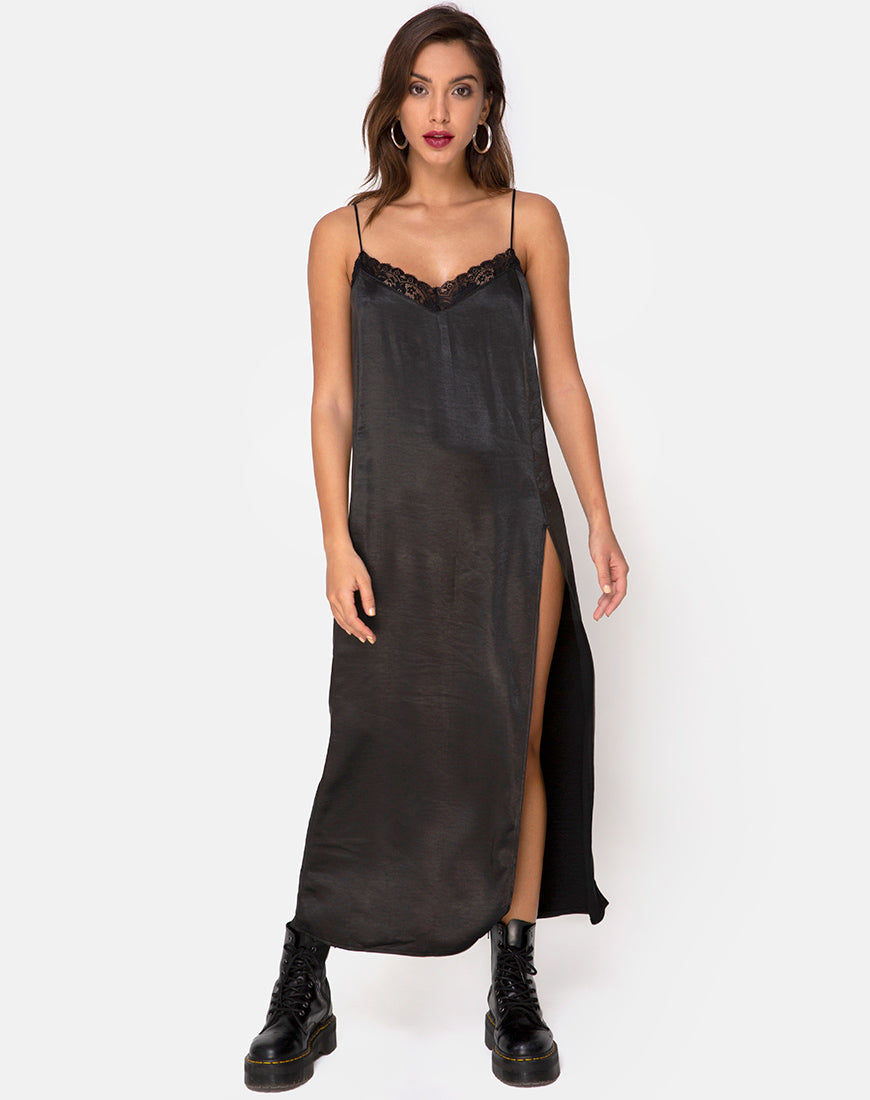 Image of Batilia Maxi Dress in Satin Black