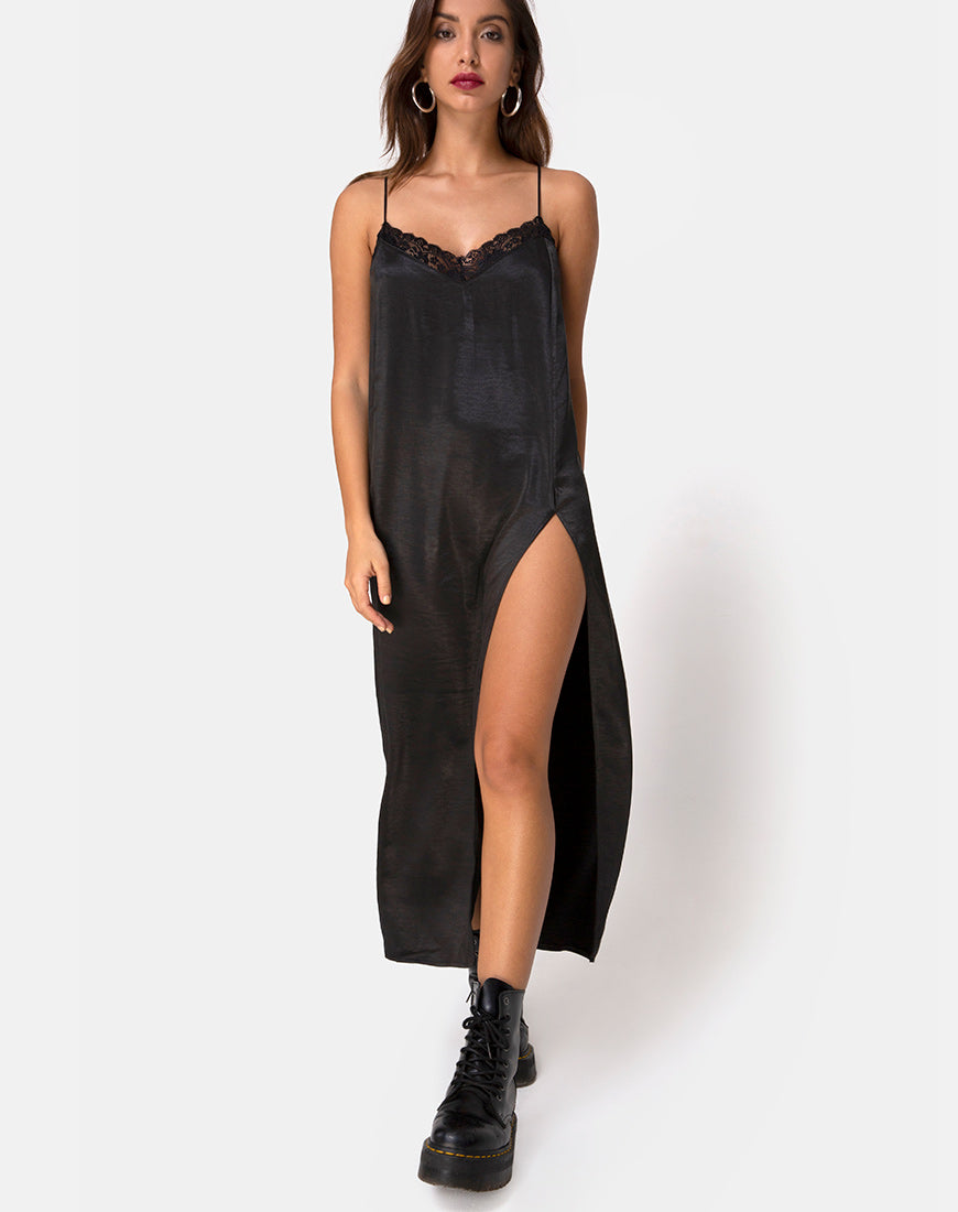 Image of Batilia Maxi Dress in Satin Black