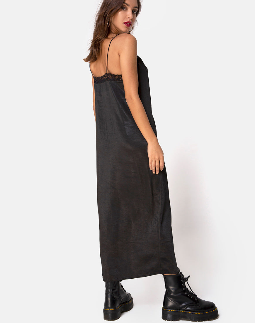 Image of Batilia Maxi Dress in Satin Black