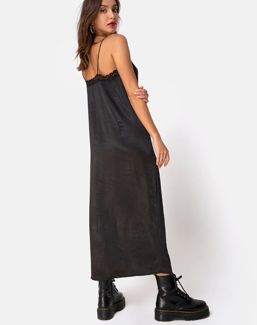 Image of Batilia Maxi Dress in Satin Black