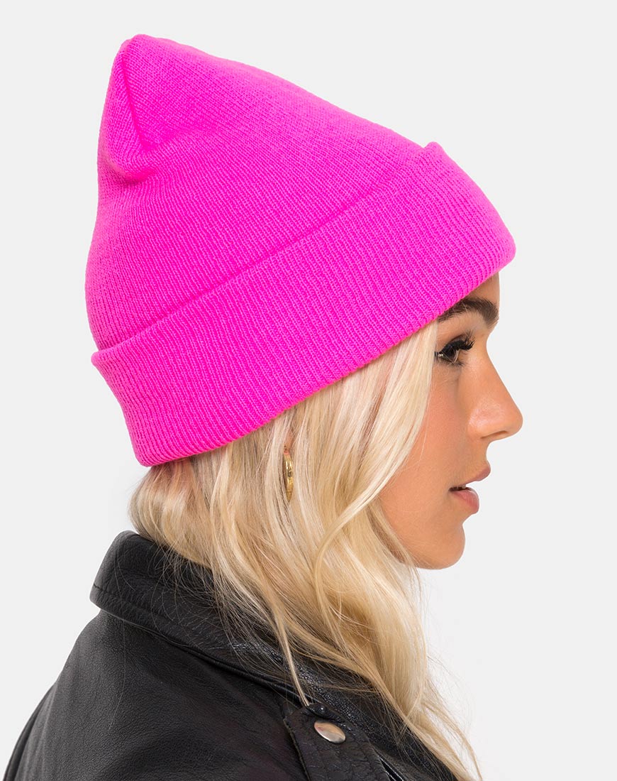 Image of Beanie Hat in Hot Pink