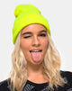Image of Beanie Hat in Highlighter Yellow
