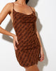 Image of Becky Mini Dress in Brown Angel Energy Flock