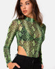 Image of Berani Bodice in Slime Lime Snake Mesh