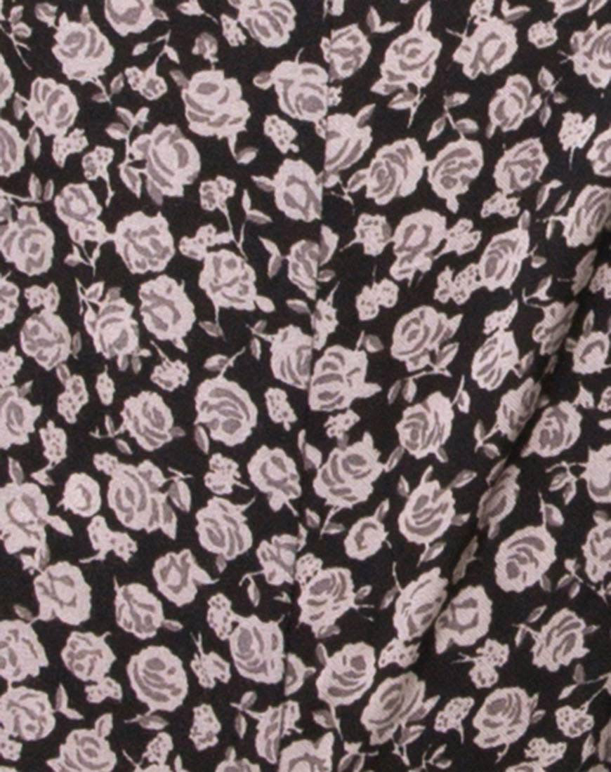 Image of Berlo Longsleeve Playsuit in Ditsy Rose Black