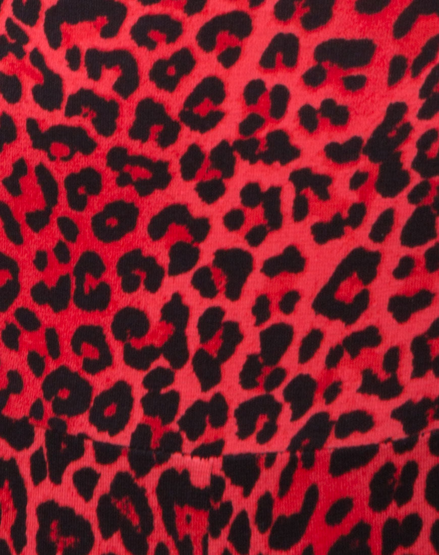 Image of Bersh Plunge Unitard in Coloured Animal Red