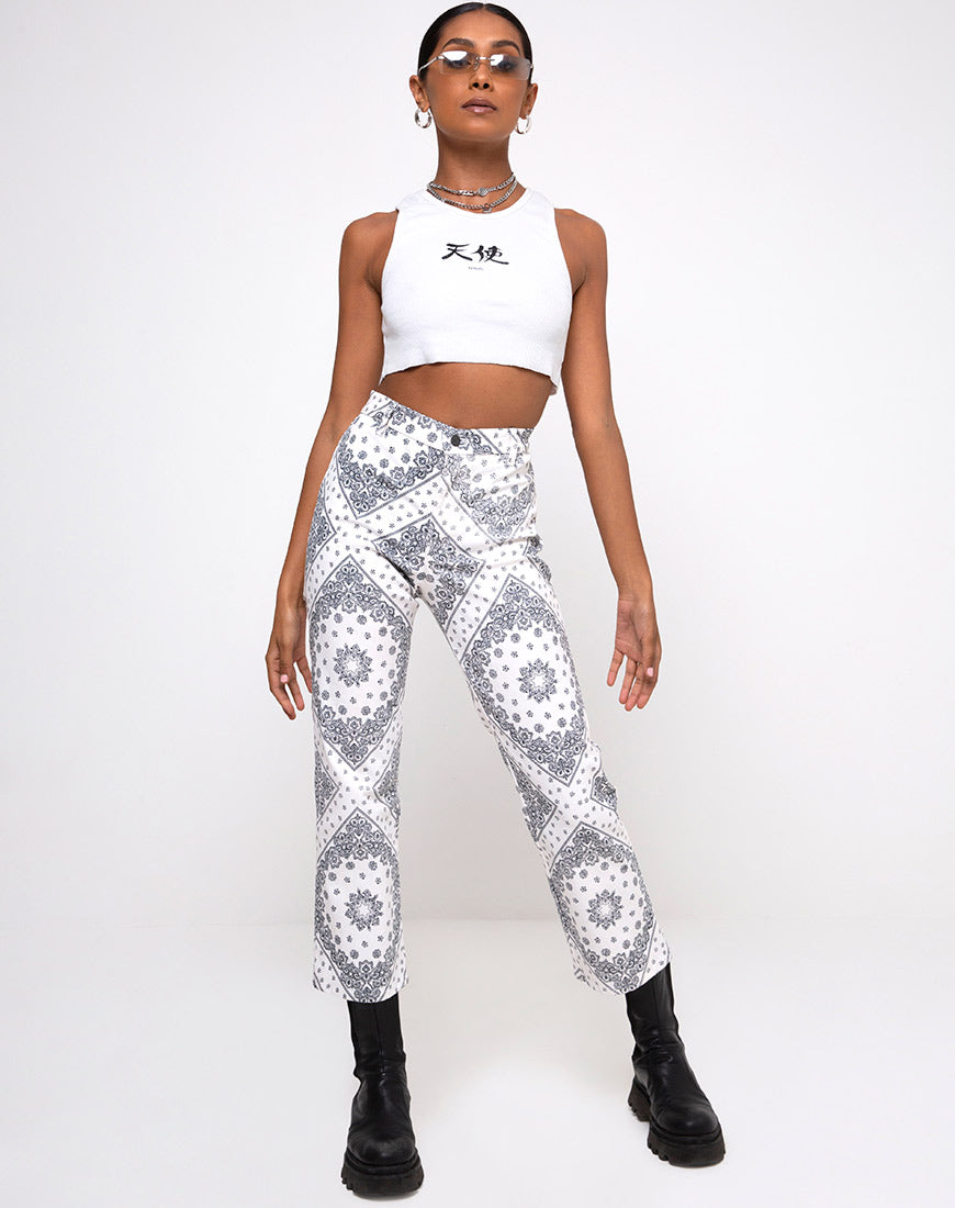 Image of Beth Trouser in Bandana Ecru Placement