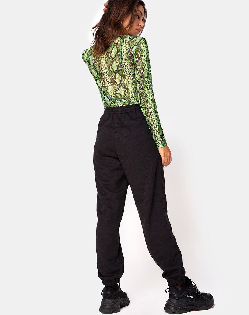 Image of Betina Bodice in Slime Lime Snake Mesh