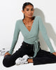 Image of Bianca Wrap Top in Rib Olive