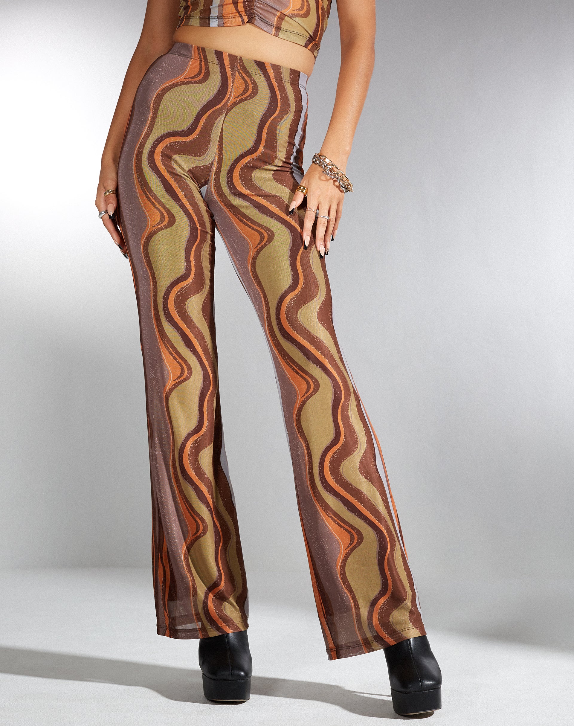 Image of MOTEL X IRIS Herly Flare Trouser in Earthy Gradient