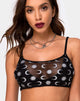 Image of Blink Crop Top in Over The Moon Black with Glitter