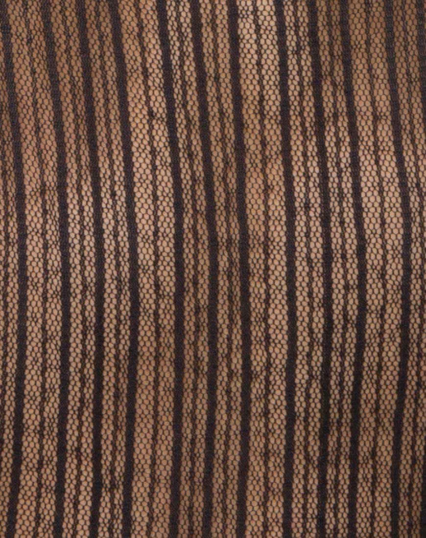 Image of Blondie Bodice in Stripe Mesh Black