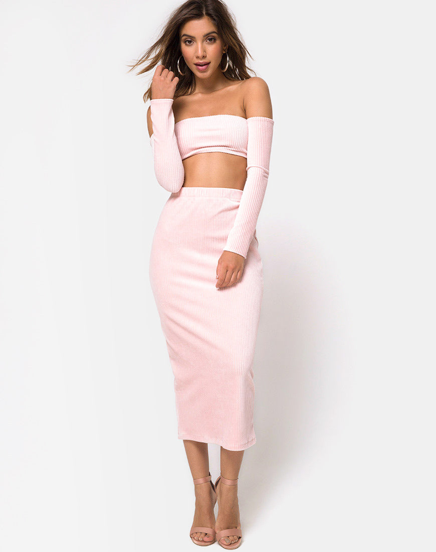 Image of Bobby Midi Skirt in Fluffy Knit Candy
