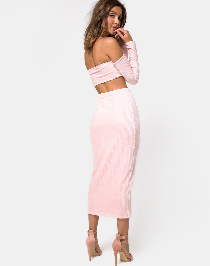 Bobby Midi Skirt in Fluffy Knit Candy