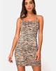 Image of Boco Bodycon Dress in 90s Zebra Taupe