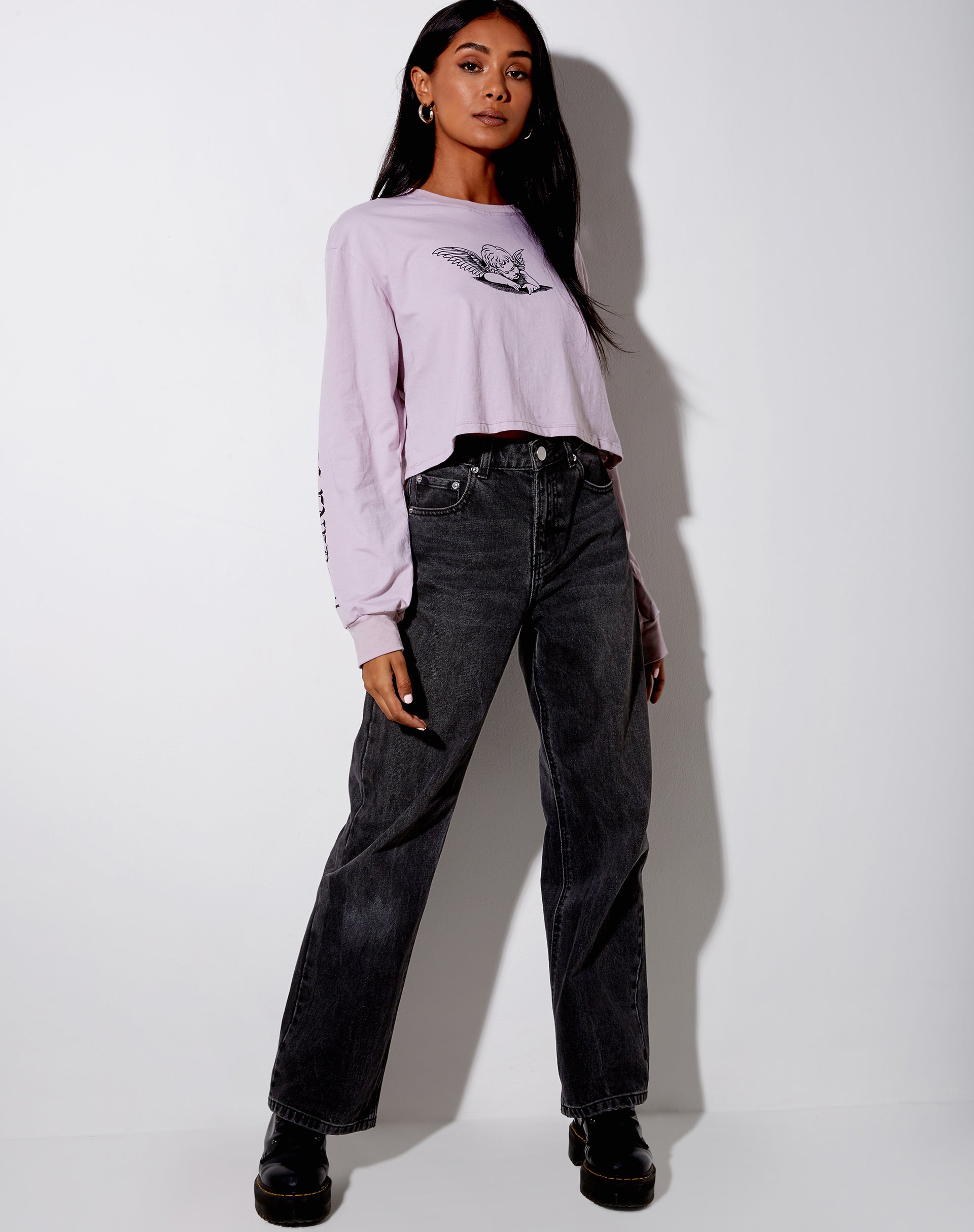 Image of Boli Crop Tee in Violet Angelo Angel Energy