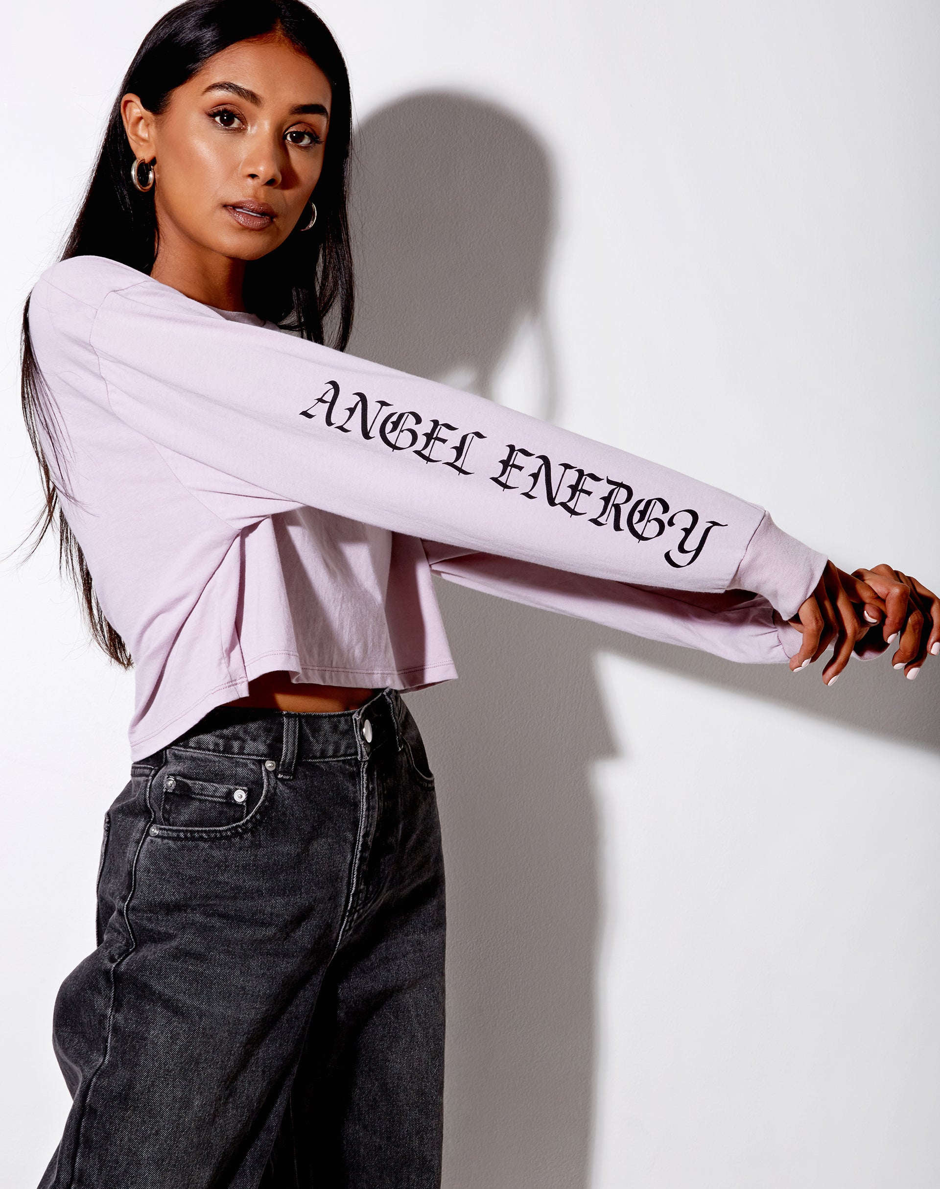 Image of Boli Crop Tee in Violet Angelo Angel Energy