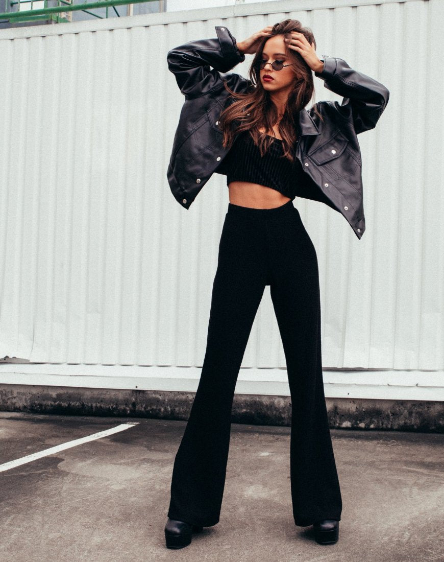 Image of Herlom Flare Trousers in Black