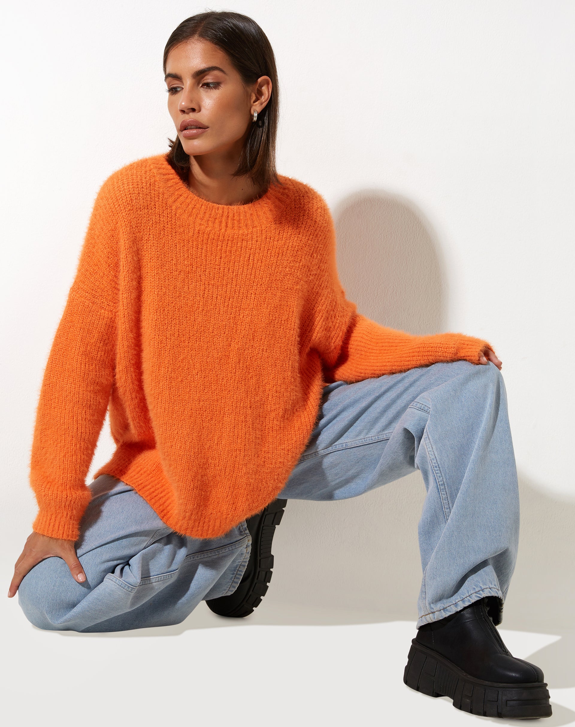 Orange baggy jumper top