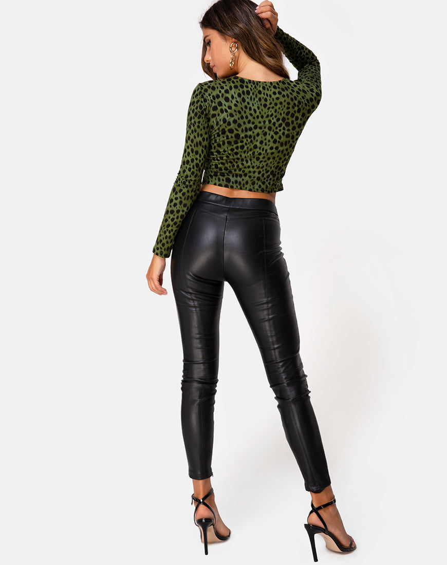 Image of Bonnie Crop Top in Cheetah Khaki