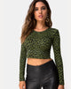 Image of Bonnie Crop Top in Cheetah Khaki