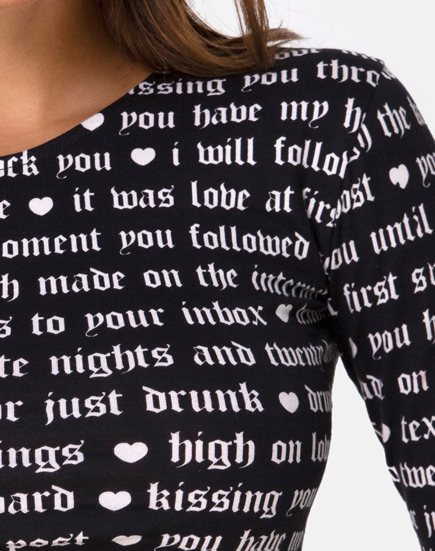 Image of Bonnie Crop Top in Black Love At First Swipe