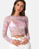Image of Bonnie Crop Top in Pegasus Pink Mesh