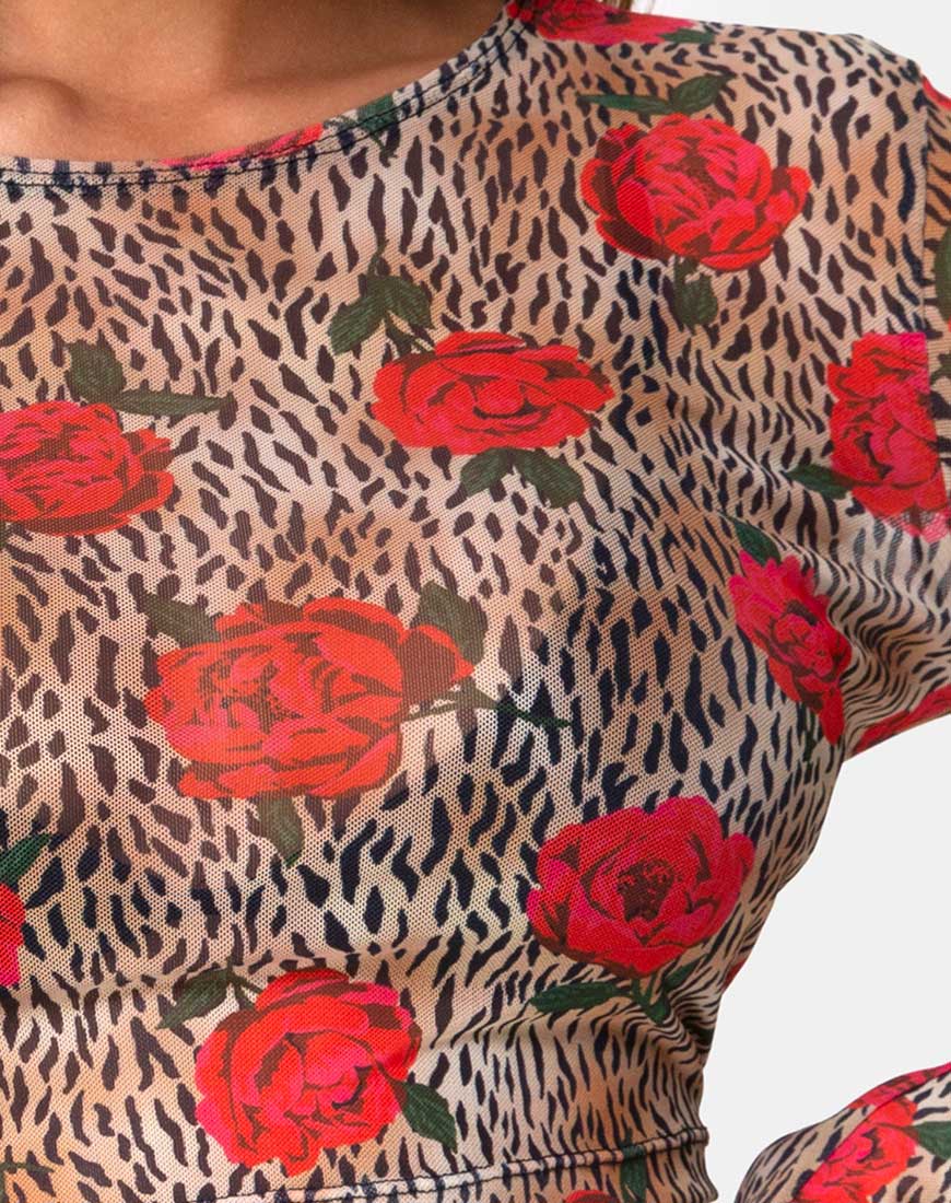 Image of Bonnie Crop Top in Tiger Rose